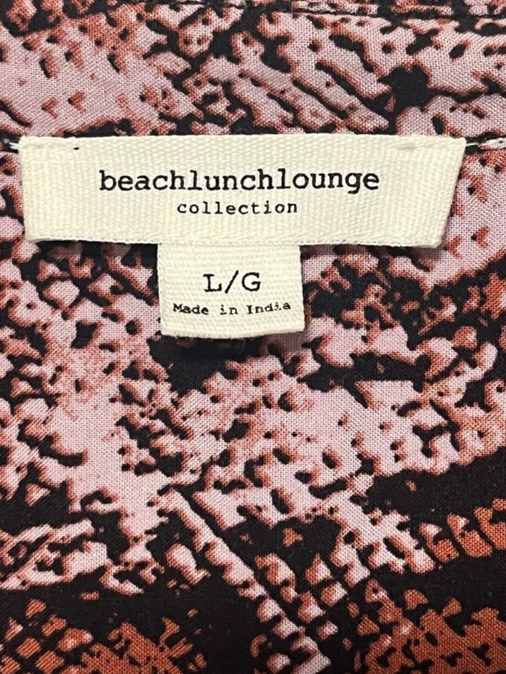 BEACHLUNCHLOUNGE Mixed Print Boho Blouse Snakeskin Paisley Floral Size L - Picture 4 of 10